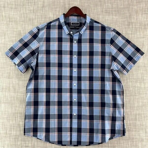 Club Room Plaid Short Sleeve Button Down Shirt Mens XXL 8338/6 b